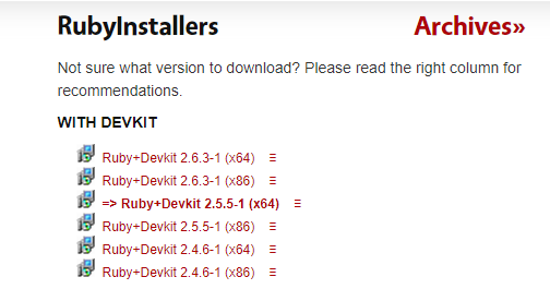 RubyInstaller Page